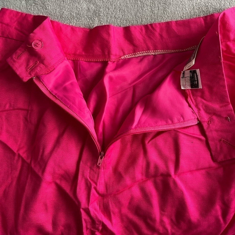 Jones New York Hot Pink Linen Pencil Skirt Size 16 - Picture 3 of 8